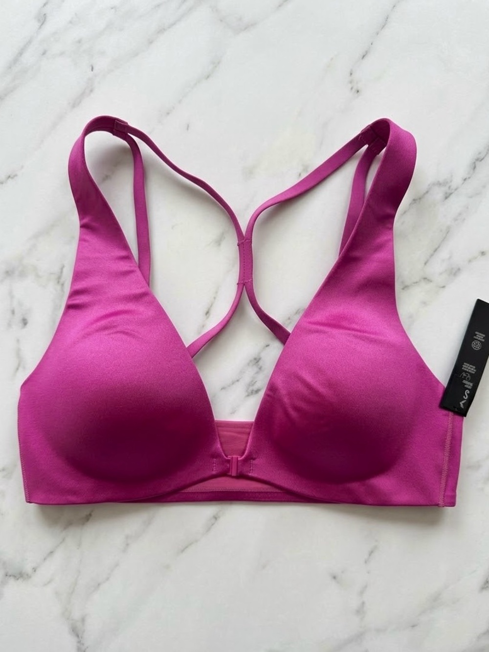 Victoria’s Secret VSX GlossyTech Triangle Plunge Front-Close Sports Bra